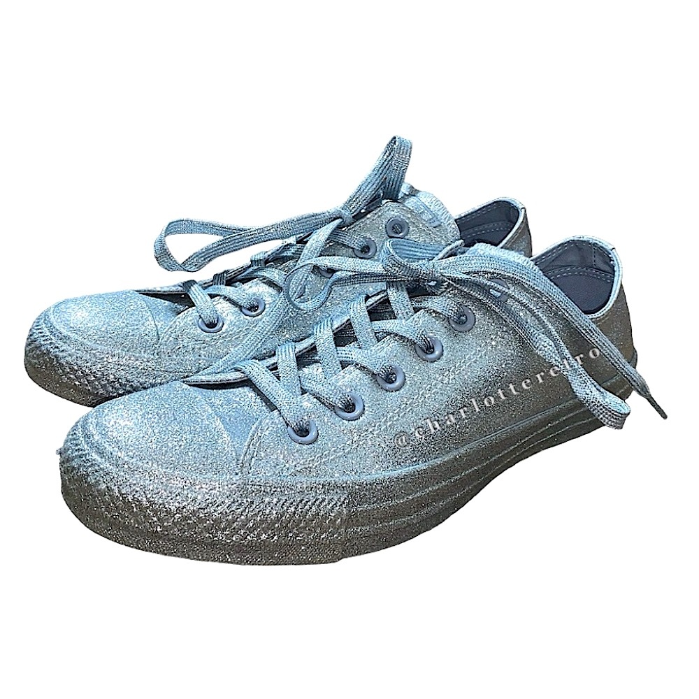 Converse CTAS Low • Silver Glitter • Unisex M7 W9